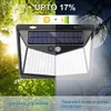 1/2 / 4x 208 LED Power Solar Power PIR Czujnik Motion Wall Light Outdoor Garden Lampa Wodoodporna - 1 pc