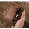 Portefeuilles haute qualité hommes marque mode sac à main en cuir homme portefeuille Vintage fermeture éclair porte-monnaie petit porte-carte