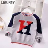 Boys Sweater Spring Autumn Baby Knitted Sweaters Jumper Children Letter Color Matching Toddler Pullover Kids Clothes 27y 2110291217186