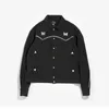 Mäns Broderi Svart Casual Jackor High Street Fashion Färg Block Män StreetWear Jacket Coat Toppkvalitet