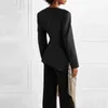 TWOTWINSTYLE Loose Fit Spliced Contrast Color Tassel Belt Jacket V-neck Long Sleeve Women Coat Fashion Autumn Winter 211112