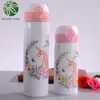 Duolbqi Cute Unicorn Vacuum Flasks Odbijając pokrywę Próżniowa Puchar Ze Stali Nierdzewnej Izolacja termiczna Butelka Wody Przenośne Drinkware