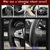 Steering Wheel Covers DIY Black Genuine Leather Cover For BYD S6 S7 F3 F0 G3 G6 L3 E5 Hand-stitched Suede Leathe