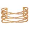 Bangle 2022 Women Bracelet Fashion Gold Color Bangles Zircon Copper Trendy African Jewelry Dubai Jew