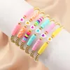 Bohemian Colorful Clay Bracelets For Women Summer Beach Beaded Charm Elastic Soft Pottery Bracelet Jewelry