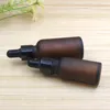 Luxury Amber Frosted Glass Dropper Bottle with Black Anodized Aluminum Cap for Essential Oil Perfume 5ml 10ml 20ml 30ml 50ml 100ml5130681