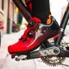 Nefes alabilen yol bisiklet ayakkabıları kendi kendine kilitlenen yarış MTB kaymaz SPD pedallı açık hava sporları unisex 36-48# Ayakkabı