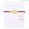 Zircon Love Heart Charm Bracelets Adjustable Braided String Micro inlay Bangle Jewelry Gift for Women Men With Wish Card