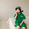 Completo estivo per bambini Cooton Top semplici e pantaloncini solidi Stampa carina Ragazze coreane Ragazzi Set da 2 pezzi 210615