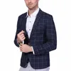 Jesień Arrival Męskie Blazer Moda Plaid Slim Fit Suit Kurtka Męskie Ubrania Trend Biuro Garnitur Mężczyźni Plus Azjatycki Rozmiar M-6XL 210528