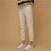 OL Minimalist Elastic High Waist Boots Pants Women Plus Size Casual Cotton Linen Suit Trousers Female 210421