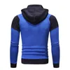 Mäns Hoodies Sweatshirts 2021 Winter Fleece Multicolor Patchwork Link Hoodie + Sweatpants Suit Fashion Sports and Leisure 2-Piece Set