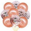 Party Decoration 10 SZTUK Balony Urodziny 12 inch Rose Gold Confetti Latex Happy 16 18 21. 30 Ozdoby Air Globs