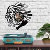 Modern Barbershop Vinyl Record LED Wall Light Clock Hanging Hairdresser Watch Zegar Scienny For Hairstyle Beauty Salon 210724