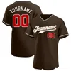 Jersey di baseball Authentic Brown Orange-White-1001 personalizzato