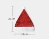 Sublimation Christmas Santa chapeau rouge Sequin Santa chapeau pour la fête de Noël ornements de couleur Changement de couleurs Festival des caps adultes