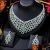 Örhängen Halsband Smycken Satser Godki Luxury Set FL Cubic Zircon Crystal CZ Dubai Bridal Bröllopsklänning Aessarie Drop Delivery 2021 Jol3z