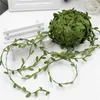 10 yards zijde bladvormige handmoer kunstmatige groene bladeren voor bruiloft decoratie diy krans geschenk scrapbooking craft nep bloem y0730