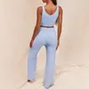 Vrouwen Sexy 2 Stuk Fuzzy Pluche Outfits V-hals Backless Crop Top Lange Broek Winter Trui Effen Kleur Pyjama's Loungewear Dames Trainingspakken