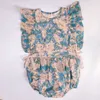 Dziewczynek Kwiaty Pajacyki Letnie Dzieci Butik Odzież Born Vintage Hortensja Koronki Kombinezon Infant Royal Romper 210615