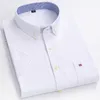 S ~ 7xl chemises en coton pour hommes à manches courtes été grande taille Plaid rayé mâle affaires décontracté blanc coupe régulière 220309