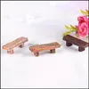 Novelty Items Decor Home Garden3Pcs Cute Wooden Chair Stool Fairy Garden Miniatures Decor Couple Bench Action Figurine Diy Micro Gnome Ter