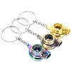 Metal Turbo Brelok Wisiorek Kreatywny Część Model Turbine Turbosprężarka Keyring Dekoracyjny Key Chain 7 Kolory