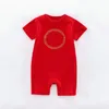 En stock Été Baby Boys and Girls Jumpseuits Designer Enfants Enfants Sleeve Sleeve Rompers Burboton Coton Boy Vêtements A001