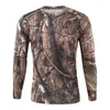 Camouflage T-shirt Hommes Respirant Quick Dry T-shirt à manches longues Mâle Sports de plein air Armée Combat Tactique Militaire Camo T-shirts 210409