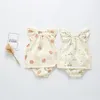Conjuntos de ropa para niñas de verano Manga de mosca Linda Princesa Traje Top Pantalones de pan Dos piezas 210429