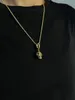 Gouden schedel diamant hanger gestapelde ketting niche hiphop ontwerp mode lange trui ketting wilde sieraden accessoires