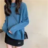 Koreaanse Casual Mode Gebreide Vrouwen Truien Lange Mouwen Mock Neck Solid Pullovers Tops Zachte Warme Dames Jumpers 210513