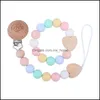 PACIFIER HOLDERSCLIPS# Baby Feeding Baby, Kids Maternity Holders Chain Clips Weaning Tandhing Natural Wood Sile Seads Pacifier Nyfödda