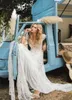 Abiti da sposa Inbal Raviv Boho Scollo a V profondo in pizzo all'uncinetto Manica corta in chiffon Applique Abiti da sposa country Taglie forti Robe De Mari￩e