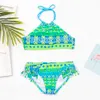 Nappa Falbala Bikini per bambini Stampa Multi Ragazze Costumi da bagno Costume da bagno Bikini Bambini Biquini Infantil Costume da bagno A372