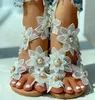 Hausschuhe Frauen Slipppers Frau Schuhe Zehen Ring Blume Flache Sandalen 2021 Casual Flip-Flops Plus Größe Mode