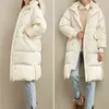 冬の女性のファッションの暖かいコート女性のエレガントな毛皮の襟ジッパー厚い長いジャケットトップ11940490 210527