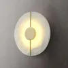 Lampa ścienna Nowoczesne Kreatywne LED Restauracja Apartament Guest House Europejski Styl Marmur Miedź Okrągłe Dekoracje Oświetlenie Oprawy