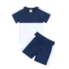 Barn pyjamas uppsättningar för barn Tracksuiter Kontrast Färg Shorts Set Girls Clothing Boys Kid Outfits M3495-1