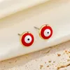 Evil Eye Vintage Glück Türkische Ohrstecker Für Frauen Regenbogen Emaille Kristall Runde Party Hochzeit Paar Schmuck Zubehör