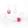 Cup Shape Lip Gloss Container Empty 8ml LipGloss Bottle Makeup Cosmetic LipGlaze Tube Plastic Clear Rose