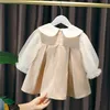 Baby Girl Dress Kids Beige Ladies Trench Coat Dress Birthday Party Princess Dress Toddler Spring Autumn Clothes 0 1 2 3 4 5Years Q0716