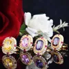 Vintage topaze cz ensemble de bijoux 925 en argent Sterling bagues de fiançailles collier pour femmes cadeau de fête de mariée