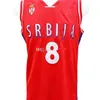 Nikivip Nemanja Bjelica # 8 Team Serbia Srbija Serbia Maglia da basket retrò Mens cucita personalizzata Qualsiasi numero Nome maglie