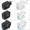 Caricabatterie doppio PD da 18 W Ricarica rapida Caricabatterie USB C QC 3.0 Spina US EU UK per iPhone 12 X Xs 8 e telefoni Samsung Android Xiaomi