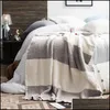 Textiles Home & Garden130X160Cm Fashion Gray Khaki Patchwork Blanket Super Soft Warm Sofa Bed Plane Office Travel Plaids Rectangular Stitchi