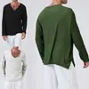 Plus Size 3XL Tunic Mens Shirt Soft Solid Color Linen Basic Casual Long Sleeve V-Neck Shirts Men Summer Spring Loose Tops 210716