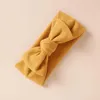 Hårtillbehör Söt knuten Bow Headband Baby Kids Turban Solid Färg Elastiska Hårband Född Spädbarn Toddler Headwrap