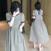 Maternity Dresses 816 # Sommar Koreanska Mode Chic Intryckta Nursing Klänning En Linje Slim Matning Kläder för gravida kvinnor Graviditet
