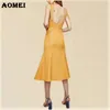 Verão Vestido de festa de tubo amarelo para mulheres pretas caber apertado bodycon casual moda senhora com zíper cinta lápis vestidos 210416